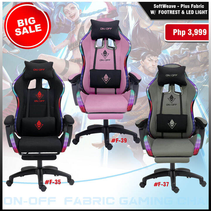 LIKEREGAL,ON OFF Gaming Chair with Led Lights / RGB Gaming chair