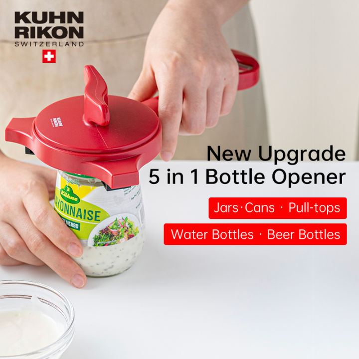 Kuhn Rikon 5-in-1 Jar & Bottle Opener ,Red