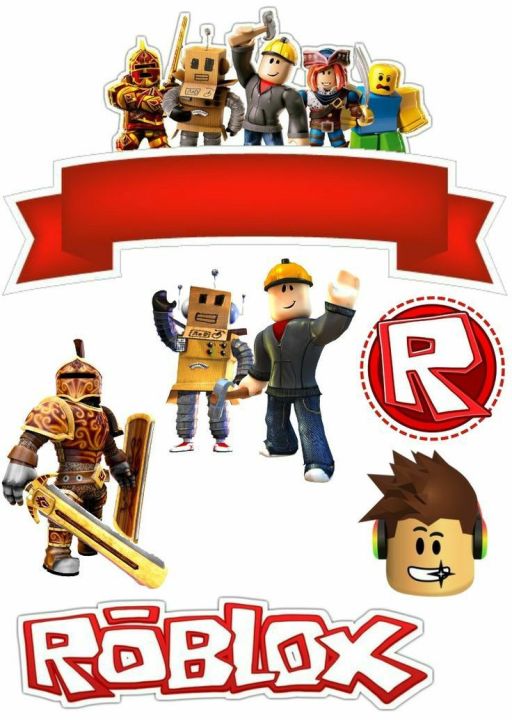 Topper cake kue ulang tahun karakter roblox free nama dan ucapan