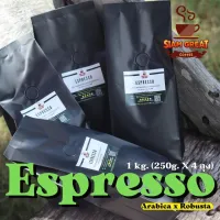  ราคาถูกสุด เพียง 259฿  เมล็ดกาแฟคั่วสูตร Espresso 1 kg. (250g. x 4 ถุง) เข้ม หอม โดนใจ !