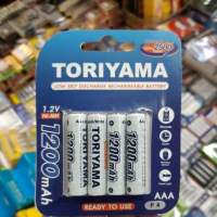 ถ่านชาร์จ Toriyama  AAA 1200mAh Ni-MH 1.2V 4ก้อน ของใหม่ ของแท้