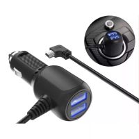 Car charger หัวชาร์จกล้องติดรถยนต์ + USB 2 พอร์ต