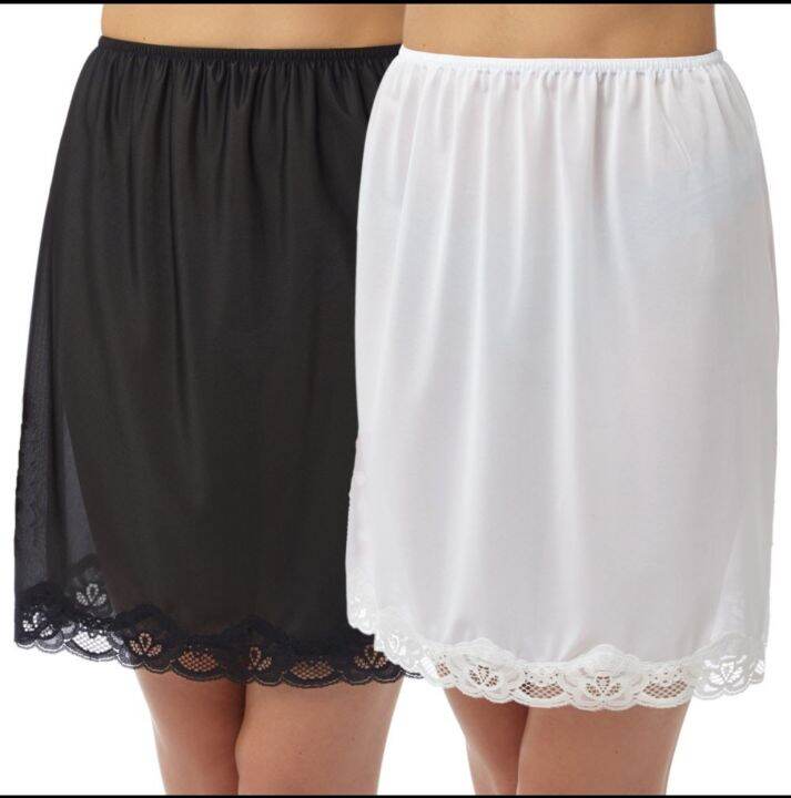 Half Slip Skirt made with 100% Cotton for Ladies with lace | Lazada PH