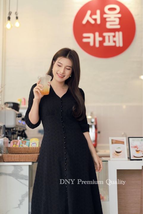 maxi-dress-เนื้อผ้าcotton-ฉลุลาย-เดรสขาว-เดรสดำ-เดรสใส่ออกงาน-เดรสยาว