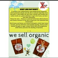 สบู่ออแกนิค100% จ้ะ น้ำผึ้ง+มะนาว Organic soap Honey+lime 120g...