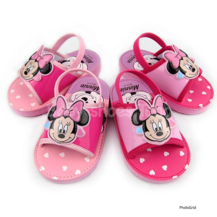 ส่งจากไทย-รองเท้ารัดส้นเด็ก-รองเท้าลาย-minnie-mouse-รองเท้ารัดเดิน-น้ำหนักเบา