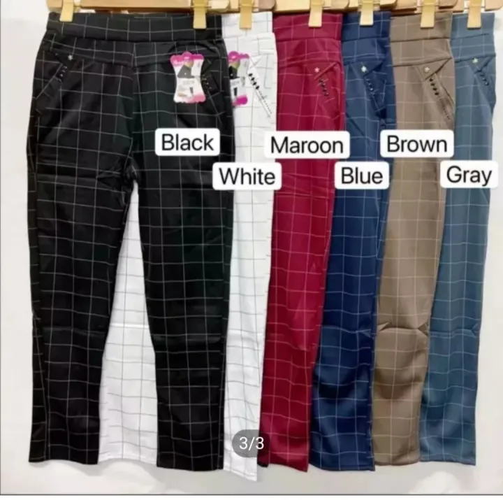 Ladies Plus Size Checkerd Pants Lazada Ph