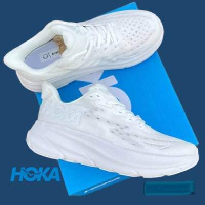 Hoka Clifton 9 Wide (size40-45) White รองเท้าวิ่งผู้ชาย รองเท้าวิ่งผู้หญิง รองเท้าออกกำลังกาย รองเท้าผ้าใบ