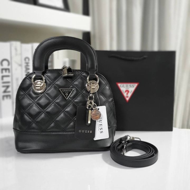 GUESS CESSILY SMALL DOME SATCHEL HANDBAG | Lazada.co.th