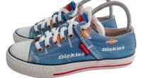 รองเท้าผ้าใบ Dickies blue All Over Logo Print Canvas Sneakers unisex size 38 ความยาว 24-24.5cm  6.5 us vintage หายาก สภาพสวยค่ะ