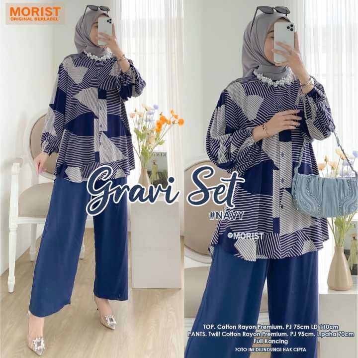 Daily Set Gravi Navy Ld By Morist Berlabel Lazada Indonesia