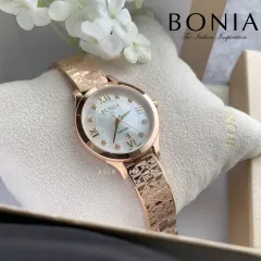 Original] Bonia BNB10667-2317S Elegance Women Watch with Sapphire Glass  Silver Stainless Steel Decorated Fine Crystals