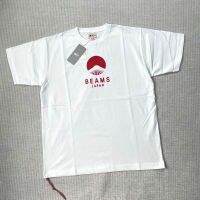 Beams Japan เสื้อทีเชิ้ตแขนสั้นคอกลม Boy City แนวสตรีทสไตล์ญี่ปุ่นภูเขาไฟฟูจิรุ่นจำกัดเชือกสีแดงสำหรับคู่รักTH