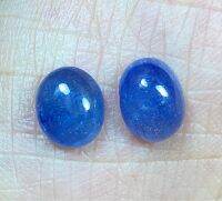 ไพลินสีน้ำเงินธรรมชาติ 4.32cts คู่ 8x6mm 4.32cts natural blue sapphire pair 8x6mm