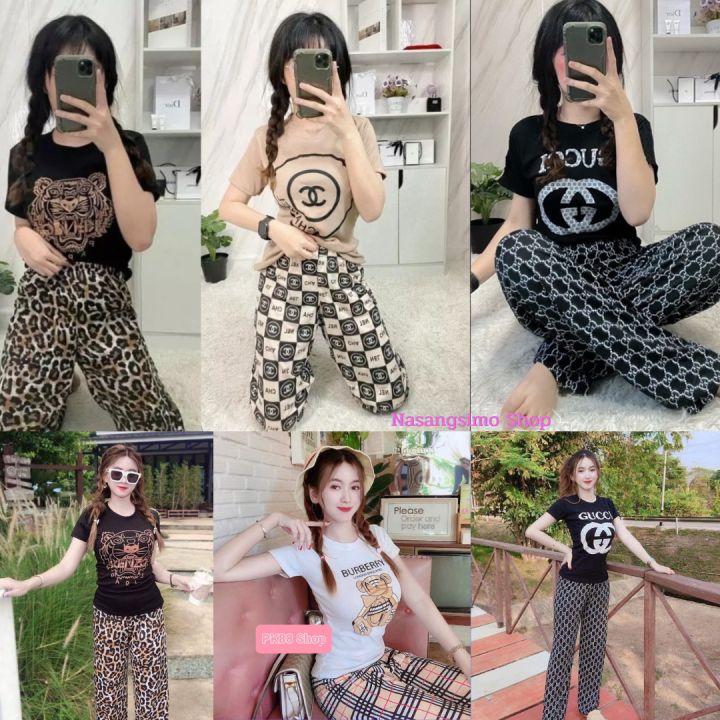 ส่งฟรี-ชุดเซ็ท-2-ชิ้น-เสื้อรัดรูปนมโต-กางเกง-ขนาดฟรีไซส์-อก-32-38-นิ้ว-เอว-24-32-นิ้ว-สะโพก32-40-อัพเดทลายใหม่เรื่อยๆกดติดตามร้านไว้นะคะ-ชุดแฟชั่น-เสื้อผ้าแฟชั่น