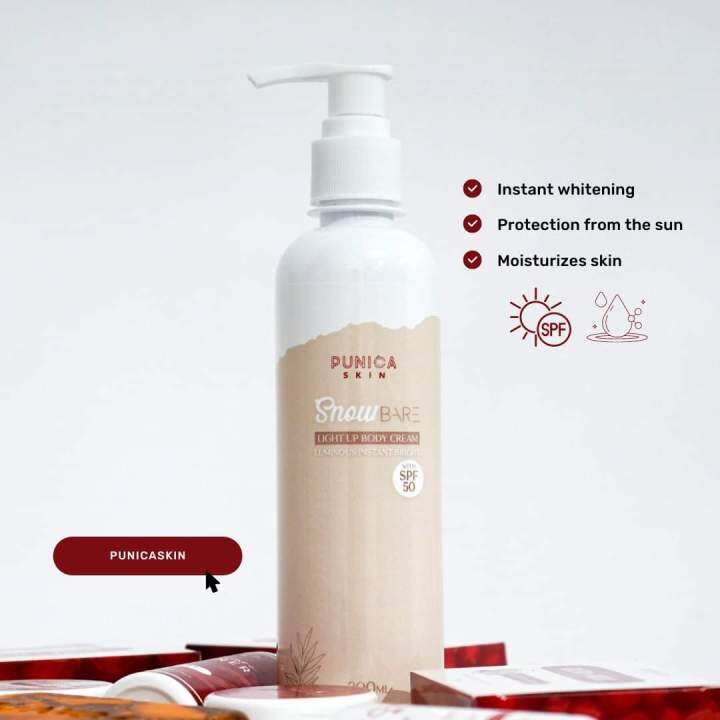 Snow Bare Light Up Body Cream / Lotion by Punica Skin Lazada PH