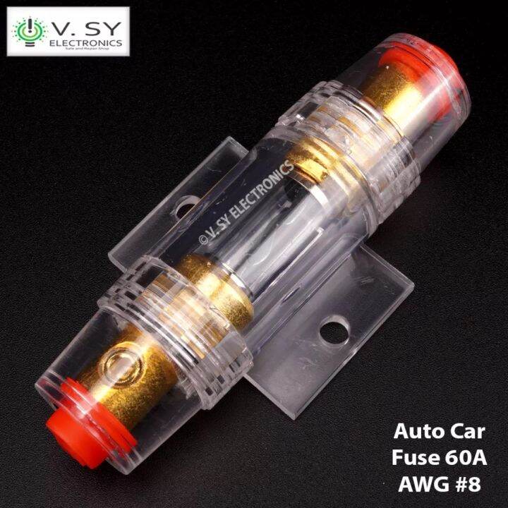 8 Gauge 60A DC 12V Car Audio Refit Fuse Holder Car Stereo Audio Circuit