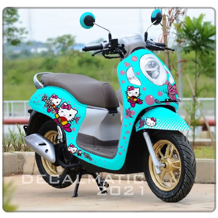 0080 Decal Full Body Motor Honda Scoopy New Motif Hello Kitty Cantik Lazada Indonesia 3318