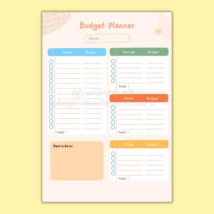 2024 Budget Planner Memo Sheet A5 Size, 30 Pages Financial