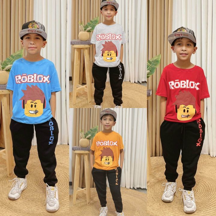 7COLORS ROBLOX GAME GAMER TSHIRT & PANTS TERNO KIDS 1-10 YEARS OLD BOYS  GIRL UNISEX TOP & JOGGER PANTS SET TSHIRT JOGGING PANTS 2 IN 1 GIFT SET  OUTFIT ANIME CARTOONS CLOTHING
