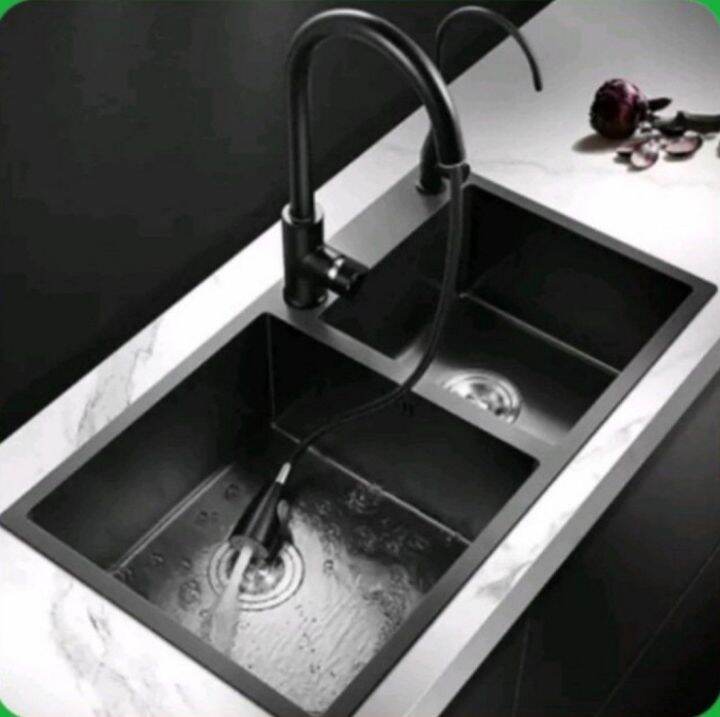 Kitchen Sink 8245 Black Stainless Black Cuci Piring Hitam Paket Lengkap ...