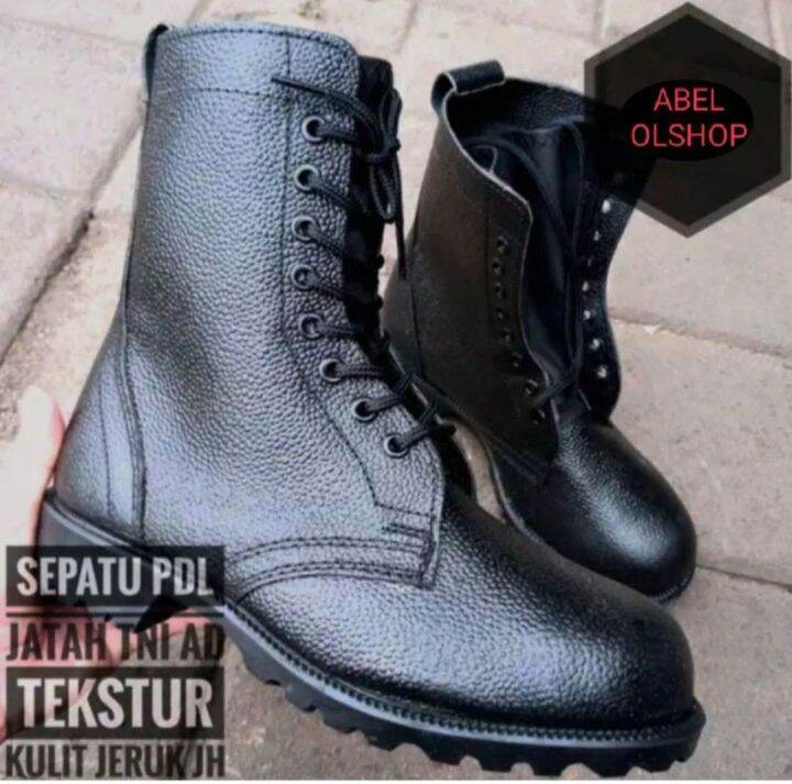 Sepatu Pdl Kulit Jeruk Standar Tni Ad Molding Lazada Indonesia