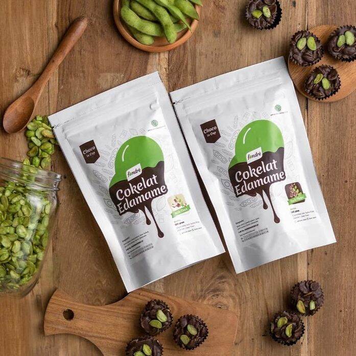 Fondre Chocolate Edamame in cup Cokelat Edamame Fondre Khas Jember