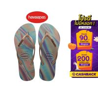 HAVAIANAS รองเท้าแตะผู้หญิง Slim Iridescent Flip Flop - Sand Grey รุ่น 41470600154CMXX (รองเท้าแตะ รองเท้าผู้หญิง รองเท้าแตะหญิง)