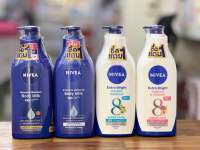 [1แถม1] NIVEA นีเวีย บอดี้โลชั่น intensive moisture &amp; extra bright ขนาด 525/550/600ml. X 2 ขวด