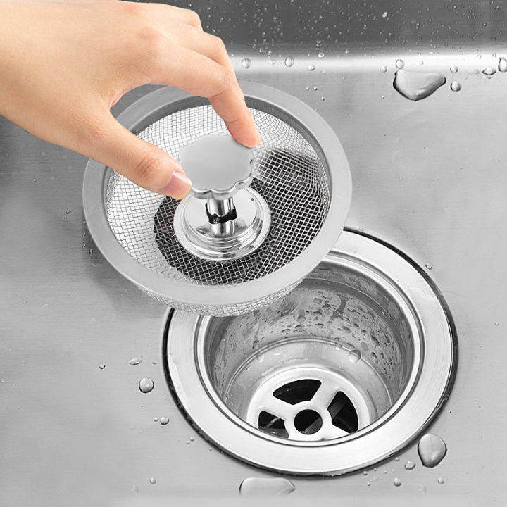 Kitchen Sink Filter Stainless Steel Anti-blocking Strainer Bathroom ...