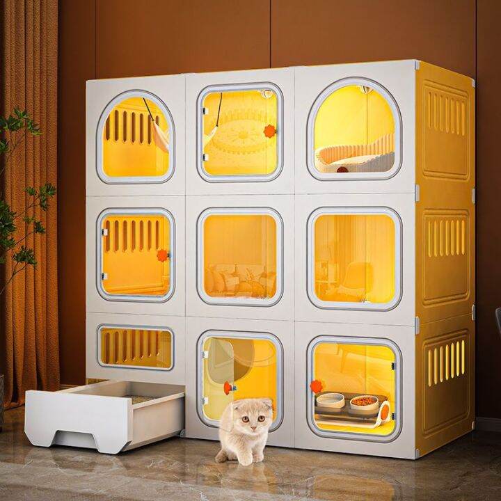 Cat Cage Pet Villa Home Indoor Super Large Free Space with Toilet