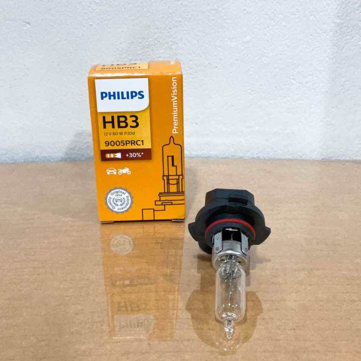 หลอดไฟหน้า-ไฟสูง-philips-hb3-30-12v-60w-p20d-9005prc1-premiumvision-ประกัน-2เดือน