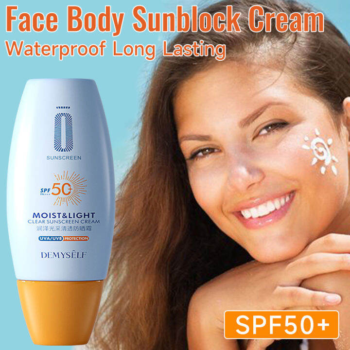 DEMYSELF Sunscreen Whitening Sun Cream SPF 50 PA+++ Radiant Clear