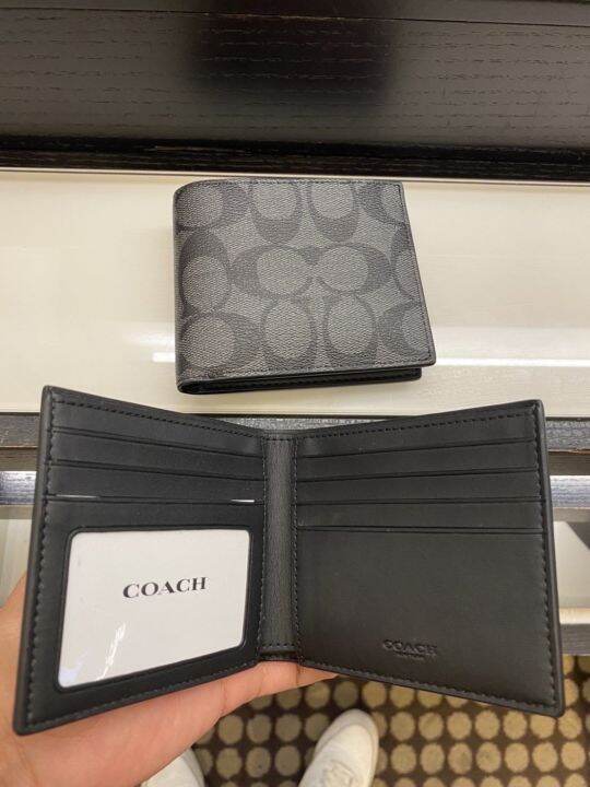 แท้100 กระเป๋าสตางค์ Coach F66551 ID Billfold Wallet In Signature