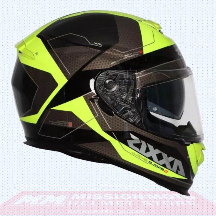 AXXIS Helmet EAGLE SV DIAGON D2 / Full Face Dual Visor / Gloss Fluor