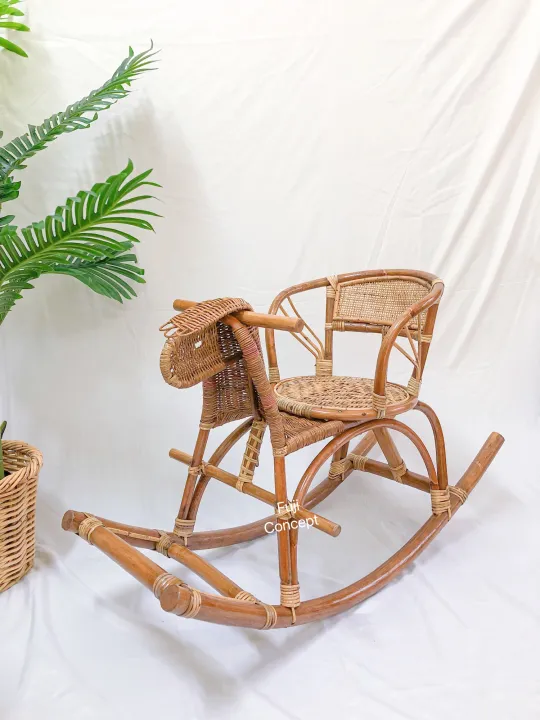 Handmade Rattan Children Rocking Horse | Rattan Children Rocking Chair ...