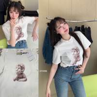 “Cupid crop top”(cupid) เสื้อยืดครอป Cupid ลายน่ารักมาก งานเย็บดีเทลปีก สวยมาก