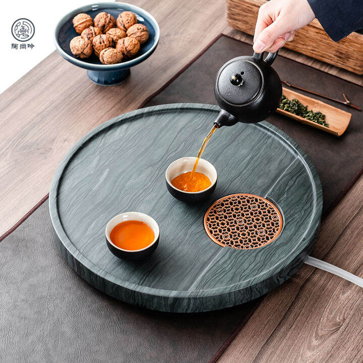 Wood Grain Stone Whole Piece Wujin Stone Tea Tray Chinese Rectangular ...