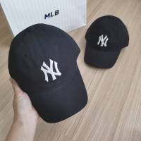 ?แท้ ?%?  หมวก MLB N-Cover Slider Cap หมวกNY ดำปักขาว