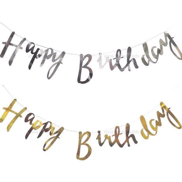 HAPPY BIRTHDAY BANNER CURSIVE LETTERS | Lazada PH