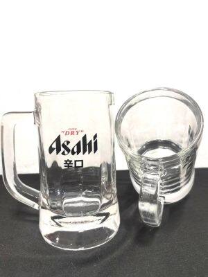 แก้วอาซาฮี  Asahi  Munich Beer Mug แก้วเบียร์ แก้วน้ำ แก้ว ขนาดความจุ 355 ML (กว้าง 7 CM สูง 14 CM)  ลิขสิทธิ์แท้ Asahi  by Ocean Glass