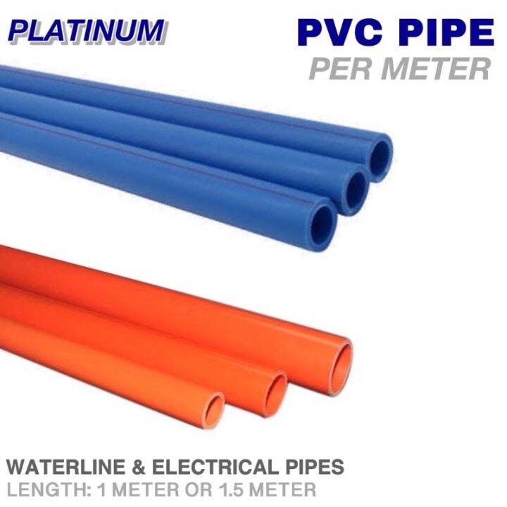 Per Mtr 1m 1.5m | PVC Pipe Blue & Orange Waterline and Electrical 1/2 ...