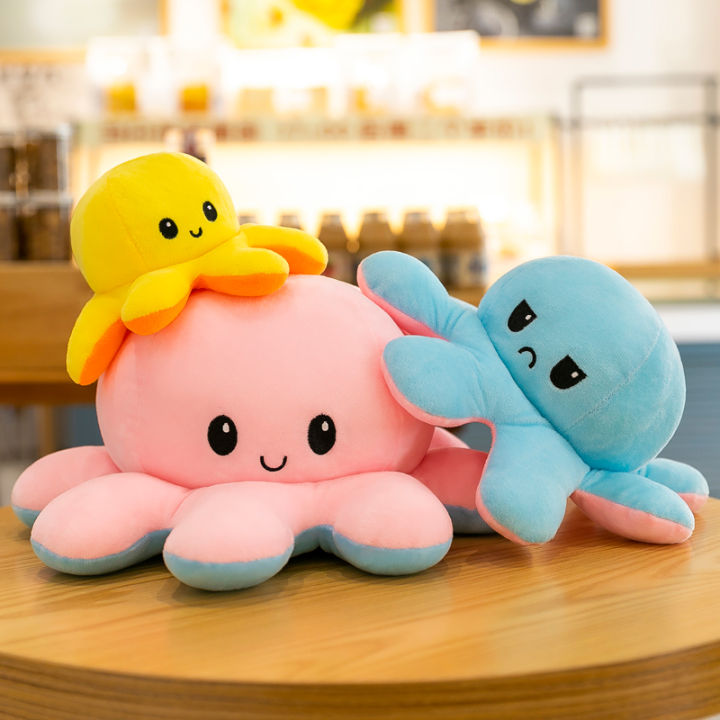 Cute Octopus Doll Emotion Double-Sided Flip Mood Change Face Small ...