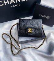 กระเป๋า CHANEL wallet with chain กระเป๋าตังค์ชาแนล ?  แบบมีสาย  #มีกล่อง