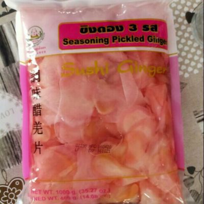 ขิงดอง 3รส ตรางาช้างคู่เล้งเฮง ขนาด 1000gกรัม Sushi Ginger Seasoning Pickled Ginger