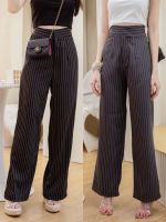 Dewishes ?? Stripe Long Trousers กางเกงขายาวเอวสูง กระบอกตรง ลายริ้ว