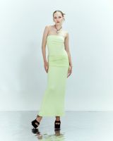 Piccoro - Lovable Strapless Dress sage เดรสเกาะอกผ้ายืด