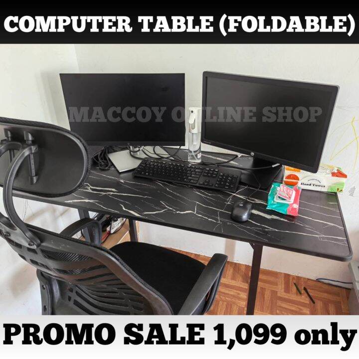 COMPUTER FOLDING TABLE 120 60 MARBLE DESIGN Lazada PH