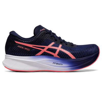 ASICS :  MAGIC SPEED 2 WOMEN RUNNING รองเท้า ผู้หญิง รองเท้าผ้าใบ รองเท้าวิ่ง ของแท้  INDIGO BLUE/PAPAYA