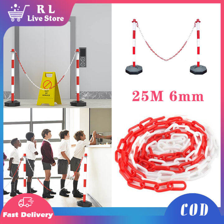 25M Plastic Chain Safety Barrier Chains Light Weight UV Protected